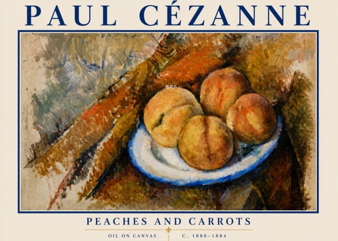 Paul Cézanne Peaches and Carrots No5 - Affiche