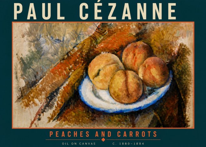 Paul Cézanne Peaches and Carrots No6 - Affiche