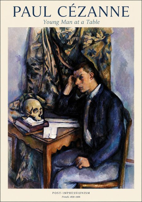 Paul Cézanne Young Man at a Table No1 - Affiche