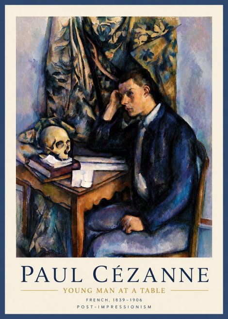 Paul Cézanne Young Man at a Table No3 - Affiche