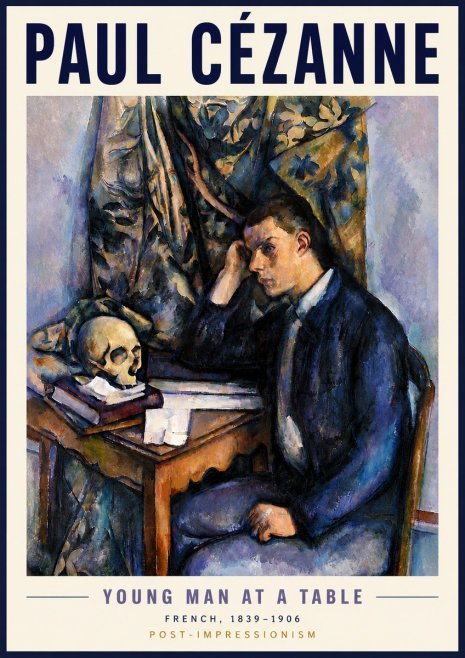 Paul Cézanne Young Man at a Table No5 - Affiche