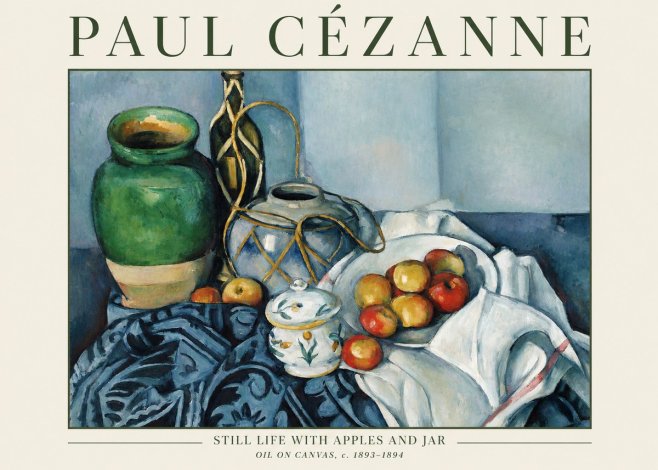 Paul Cézanne Still Life with Apples and Jar No1 - Affiche