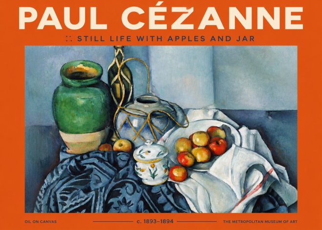 Paul Cézanne Still Life with Apples and Jar No2 - Affiche