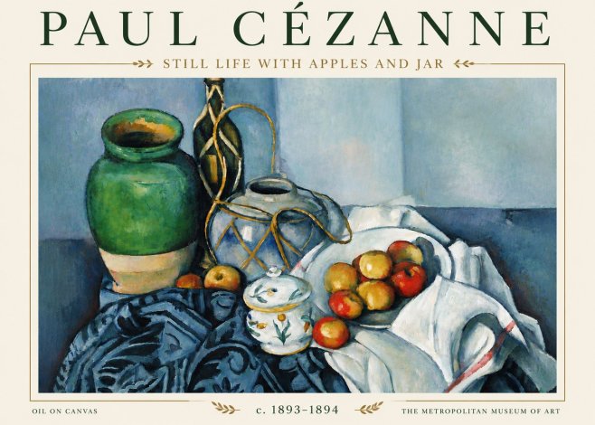 Paul Cézanne Still Life with Apples and Jar No5 - Affiche