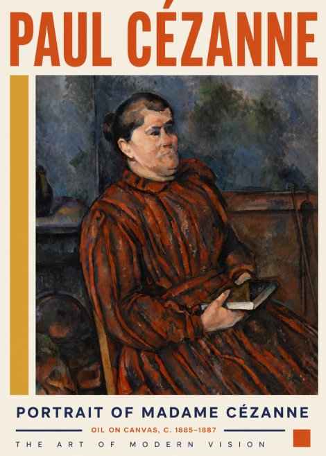Paul Cézanne Portrait of Madame Cézanne I No5 - Affiche