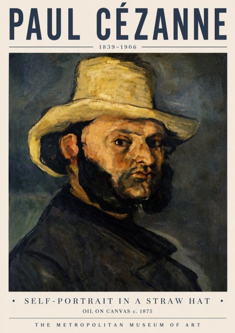 Paul Cézanne Self-portrait in a Straw Hat No6 - Affiche