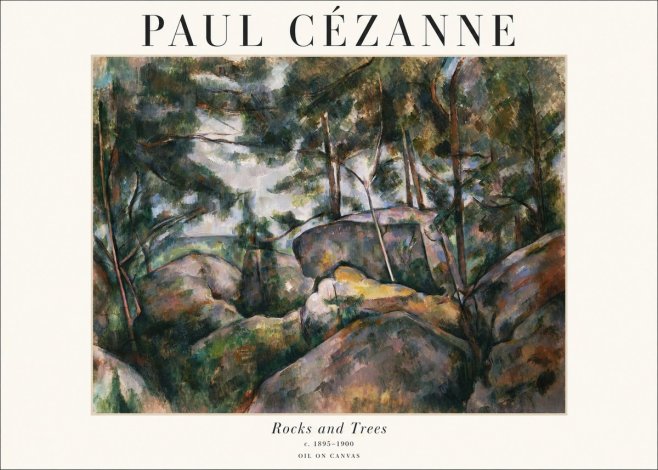Paul Cézanne Rocks and Trees II No1 - Affiche