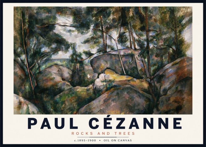 Paul Cézanne Rocks and Trees II No3 - Affiche