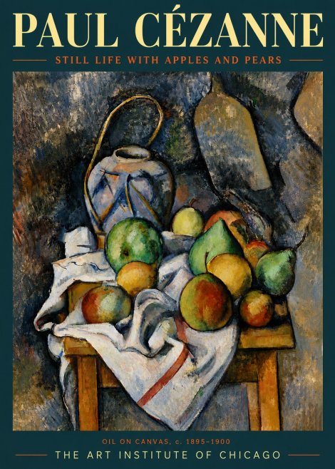 Paul Cézanne Still Life with Apples and Pears No6 - Affiche