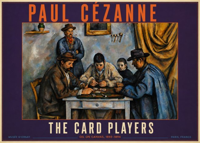 Paul Cézanne The Card Players I No5 - Affiche