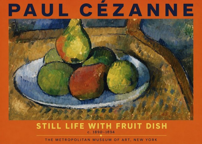 Paul Cézanne Still Life with Fruit Dish No6 - Affiche