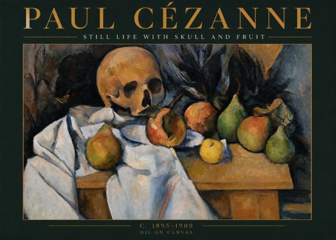 Paul Cézanne Still Life with Skull and Fruit No3 - Affiche