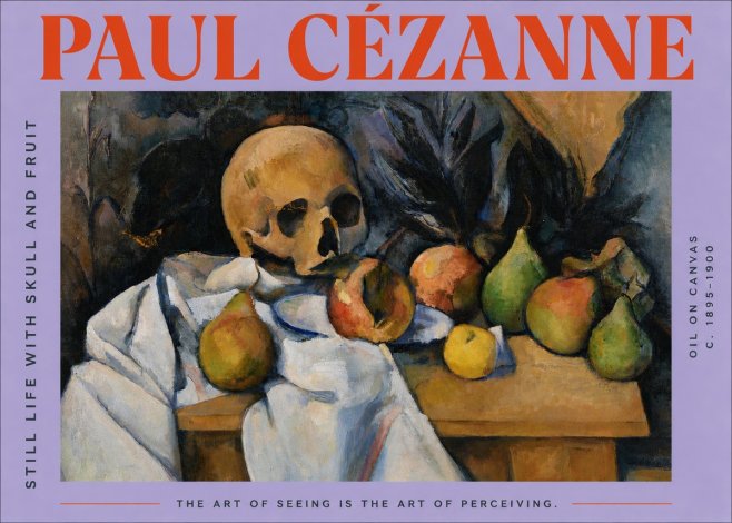 Paul Cézanne Still Life with Skull and Fruit No4 - Affiche