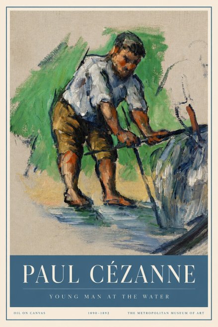 Paul Cézanne Young Man at the Water No3 - Affiche