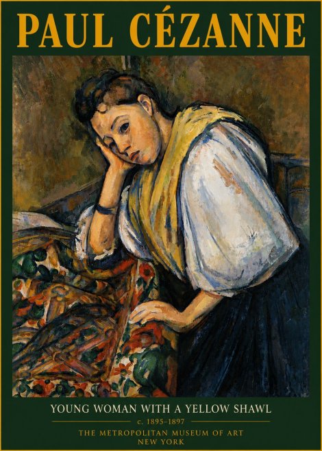 Paul Cézanne Young Woman with a Yellow Shawl No6 - Affiche