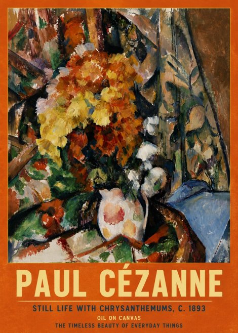 Paul Cézanne Still Life with Chrysanthemums No5 - Affiche