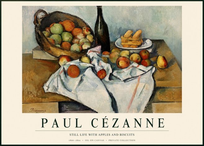 Paul Cézanne Still Life with Apples and Biscuits No1 - Affiche