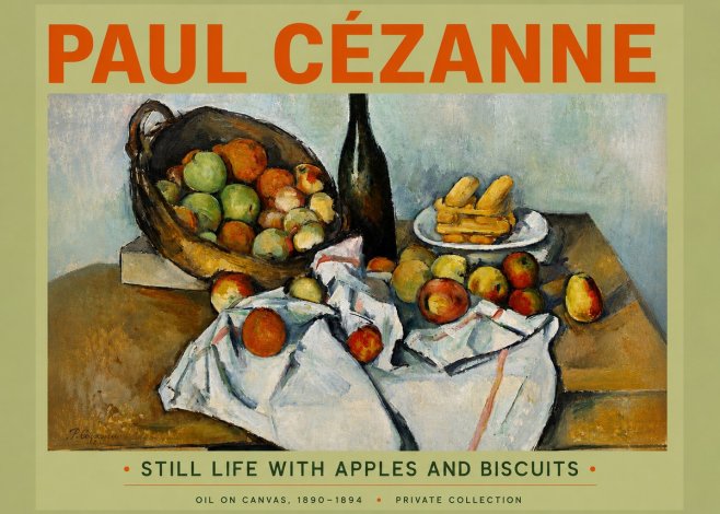 Paul Cézanne Still Life with Apples and Biscuits No5 - Affiche