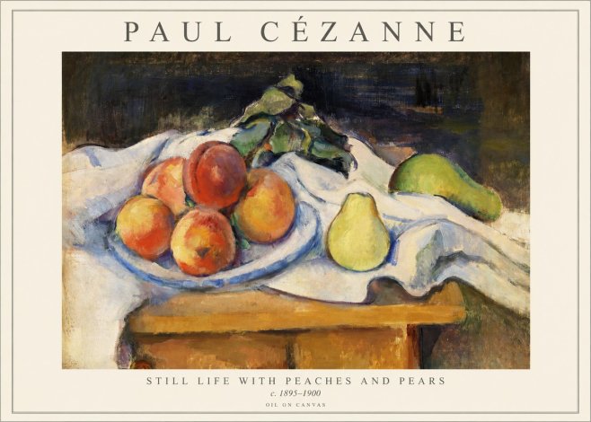 Paul Cézanne Still Life with Peaches and Pears No1 - Affiche