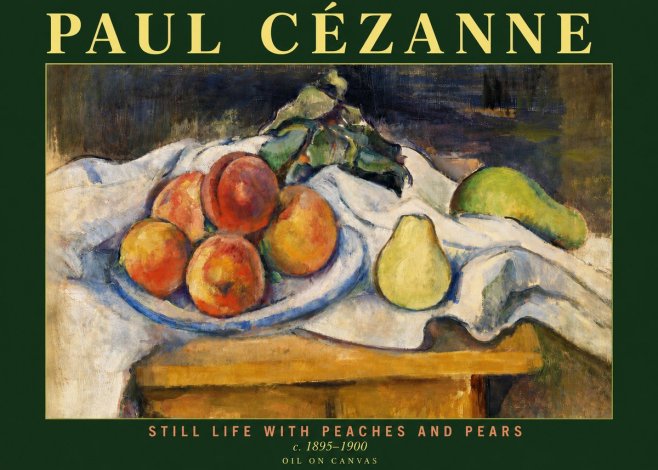 Paul Cézanne Still Life with Peaches and Pears No4 - Affiche