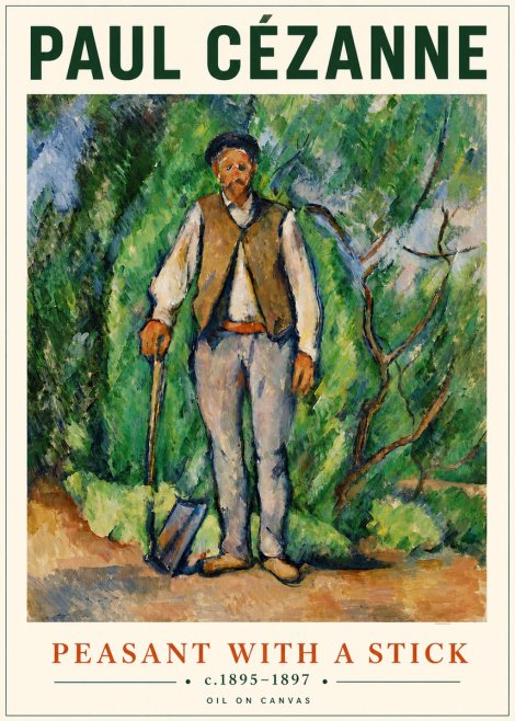 Paul Cézanne Peasant with a Stick No4 - Affiche