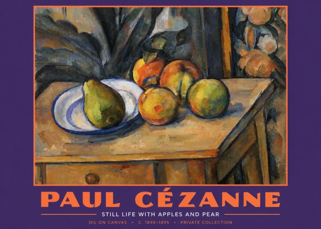 Paul Cézanne Still Life with Apples and Pear No2 - Affiche