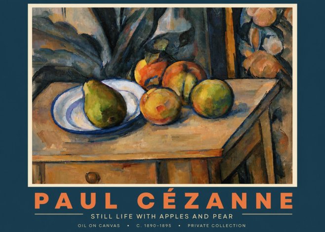 Paul Cézanne Still Life with Apples and Pear No4 - Affiche