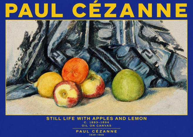Paul Cézanne Still Life with Apples and Lemon No3 - Affiche