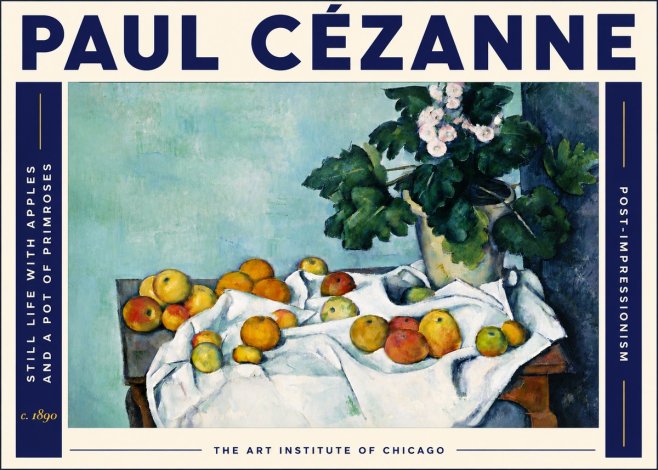 Paul Cézanne Still Life with Apples and a Pot of Primroses No6 - Affiche