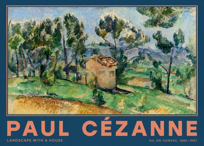 Paul Cézanne Landscape with a House No2 - Affiche