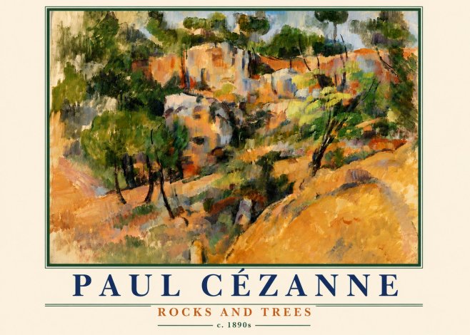 Paul Cézanne Rocks and Trees III No6 - Affiche