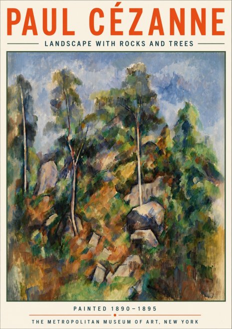 Paul Cézanne Landscape with Rocks and Trees No5 - Affiche