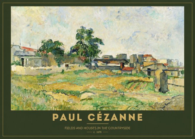 Paul Cézanne Fields and Houses in the Countryside No2 - Affiche