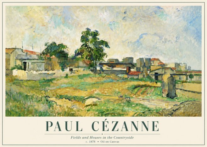 Paul Cézanne Fields and Houses in the Countryside No6 - Affiche