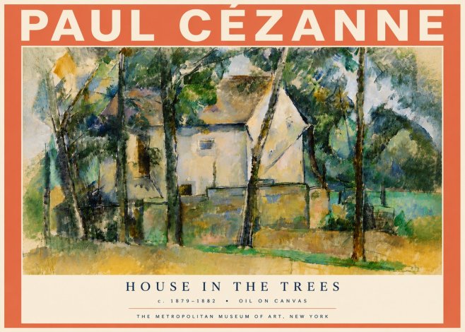 Paul Cézanne House in the Trees No5 - Affiche