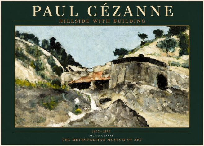 Paul Cézanne Hillside with Building No3 - Affiche