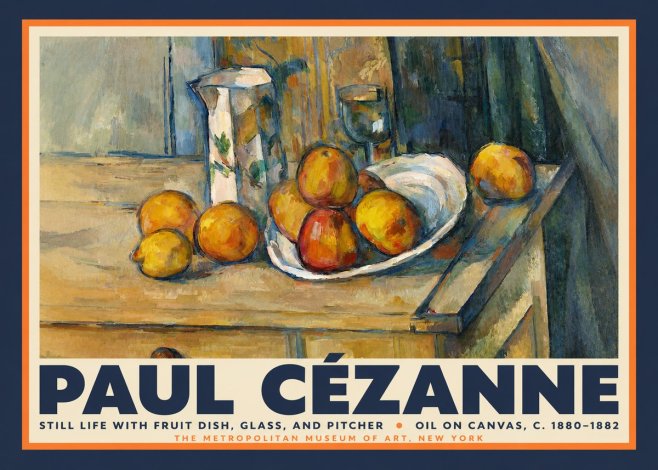 Paul Cézanne Still Life with Fruit Dish, Glass, and Pitcher No2 - Affiche