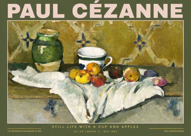 Paul Cézanne Still Life with a Cup and Apples No2 - Affiche