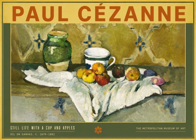 Paul Cézanne Still Life with a Cup and Apples No4 - Affiche