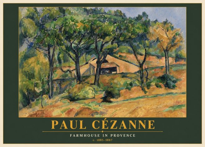 Paul Cézanne Farmhouse in Provence No3 - Affiche