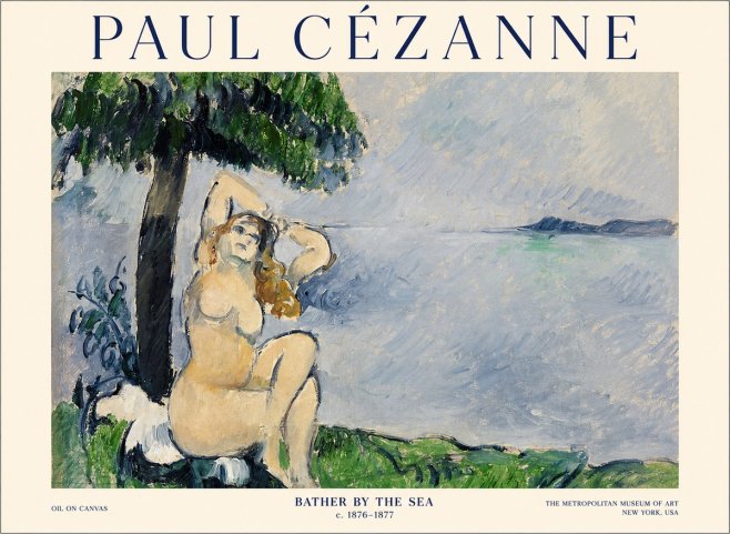 Paul Cézanne Bather by the Sea No1 - Affiche