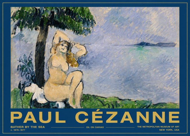 Paul Cézanne Bather by the Sea No5 - Affiche