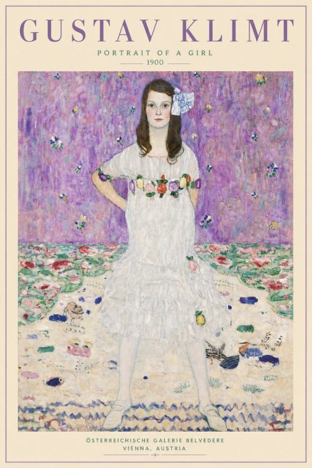 Klimt Portrait of a Girl No6 - Affiche