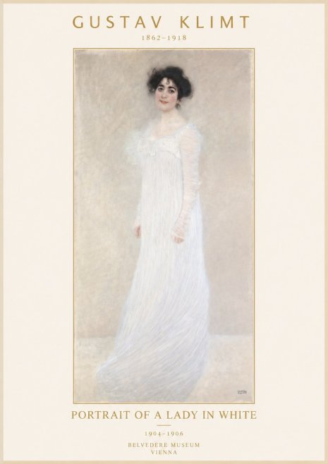 Klimt Portrait of a Lady in White No2 - Affiche