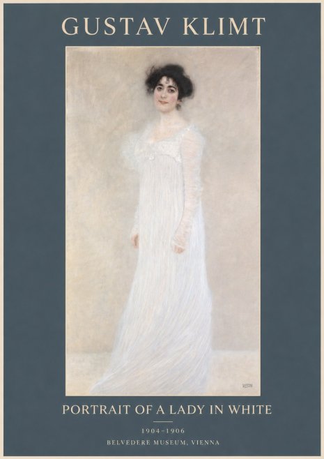 Klimt Portrait of a Lady in White No3 - Affiche