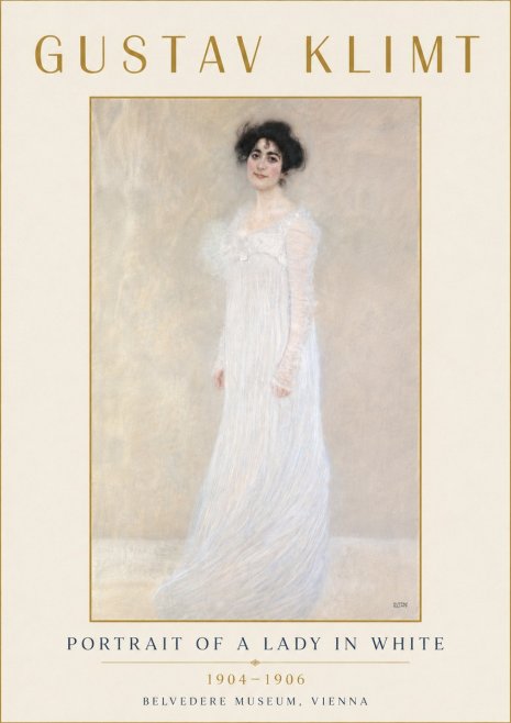 Klimt Portrait of a Lady in White No6 - Affiche