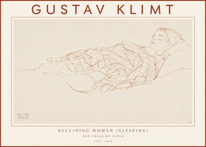 Klimt Reclining Woman (Sleeping) I No3 - Affiche