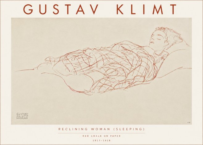Klimt Reclining Woman (Sleeping) I No5 - Affiche