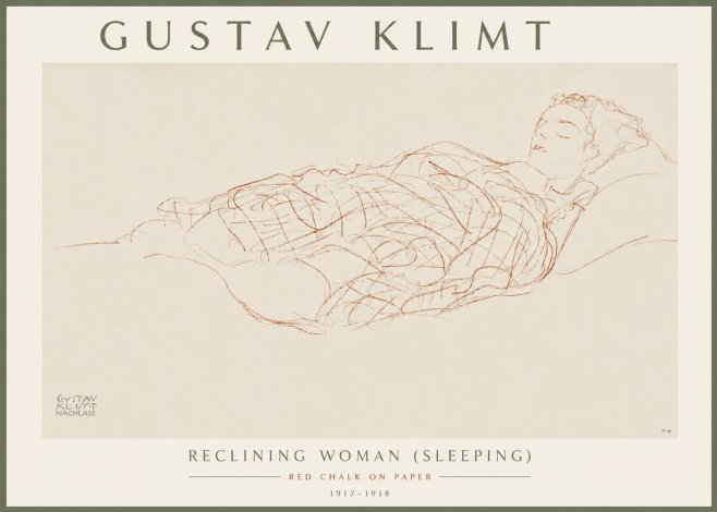 Klimt Reclining Woman (Sleeping) I No6 - Affiche