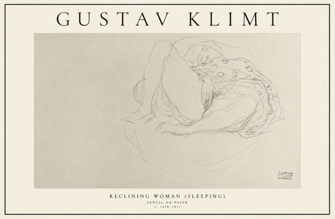 Klimt Reclining Woman (Sleeping) II No1 - Affiche